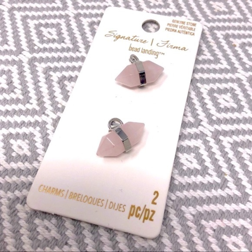 🌺 Bead Landing Signature Firma Rose Quartz Charms Nickel Free NWT - Picture 3 of 5